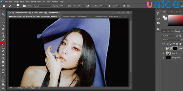 Làm hiệu ứng tan biến bằng công cụ Brush