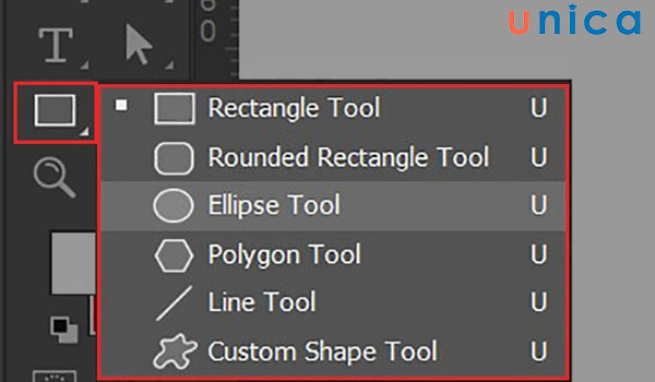 Nhấn chọn công cụ vẽ hình Ellipse Tool