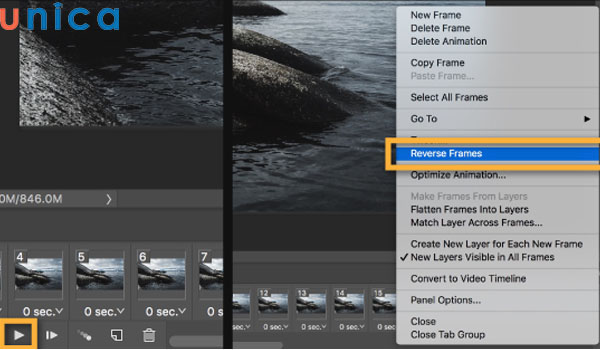 Chọn Reverse Frames để thay đổi thứ tự