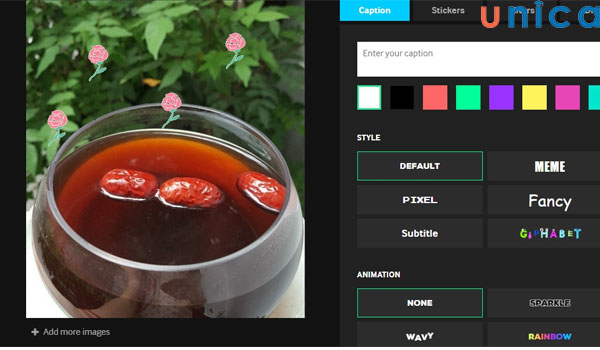 Cài đặt giao diện ảnh gif