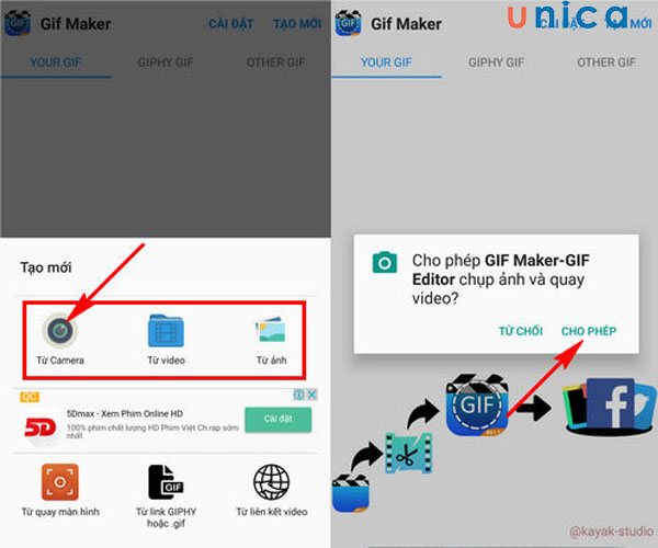 Lựa chọn ảnh từ camera