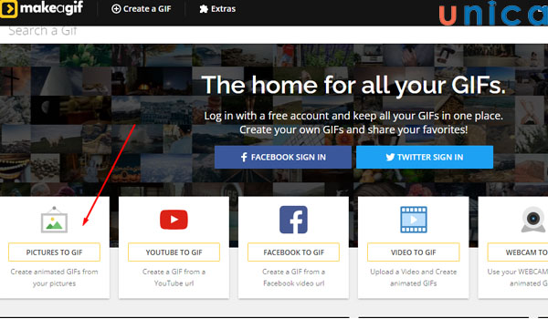 Chọn Pictures to Gif