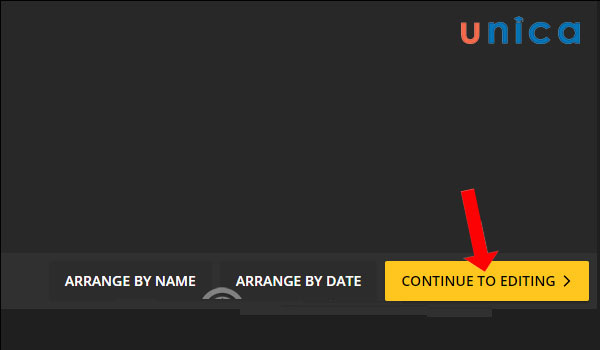 Chọn Continue to Editing