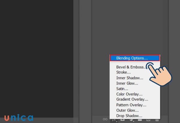 Chọn Blending Options