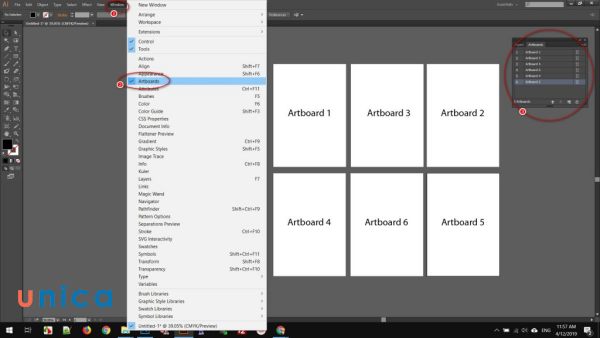 Tạo nhiều artboard trong AI