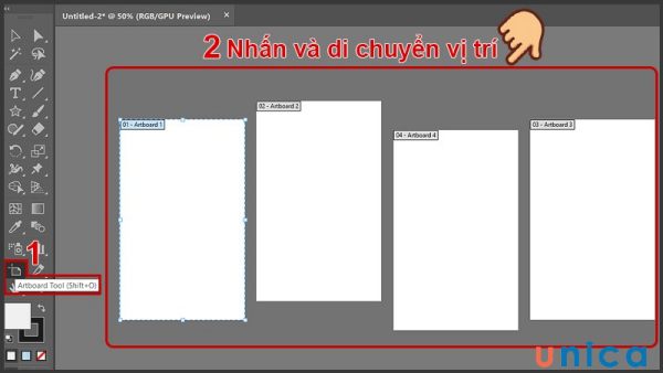 Di chuyển artboard trong AI