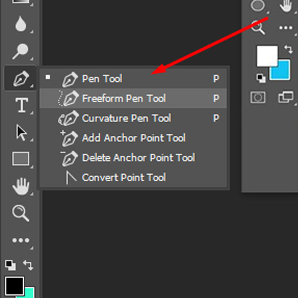 Chọn biểu tượng Pen Tool để vẽ