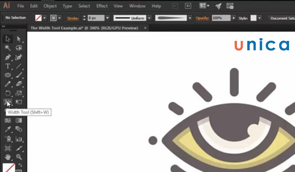 Công cụ Width Tool trong Ai