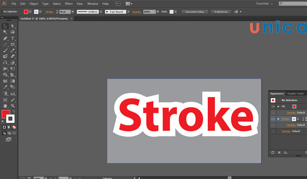 Phím tắt stroke trong Illustrator