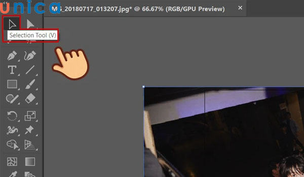 Chọn công cụ Selection Tool