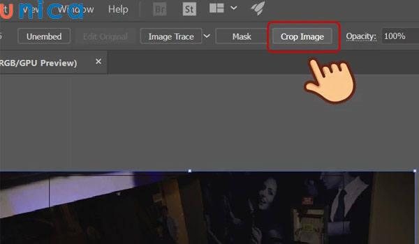 Lựa chọn Crop Image để cắt ảnh
