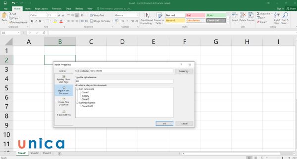 Điền Text to Display và Type the cell reference