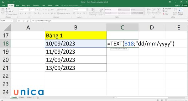 Nhập công thức vào excel