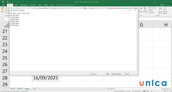 Copy dữ liệu từ excel vào Notpad