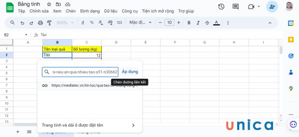 Dán đường link vào ô
