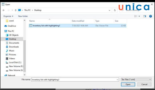 Chọn Open để mở file