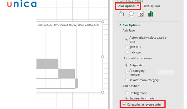 Chọn Categories in reverse order