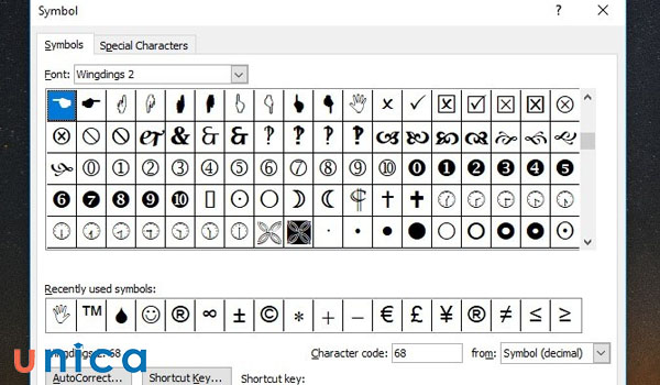 Ký tự đặc biệt trong Excel