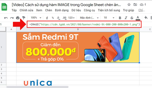 Hàm IMAGE trong Excel