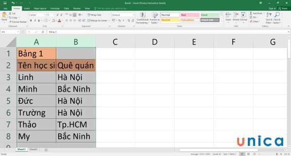 Các cách chỉnh kích thước ô trong excel