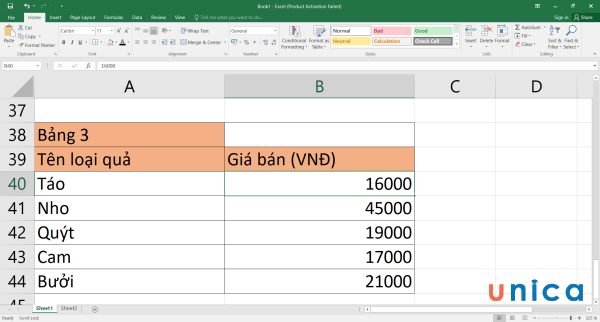 Kết quả của cách điều chỉnh độ rộng của cột trong excel