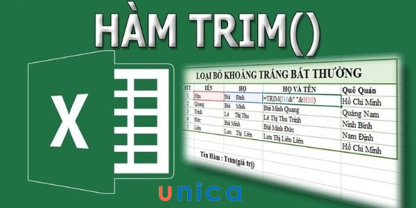 Cách sử dụng hàm TRIM trong excel cực đơn giản và nhanh chóng