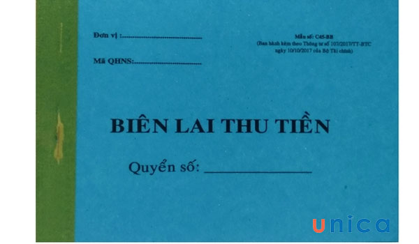 Biên lai thu tiền sử dụng để làm căn cứ đã nộp tiền