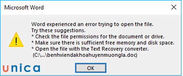 Có rất nhiều nguyên nhân khiến file word không mở được