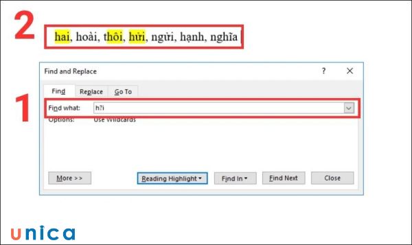 Hướng dẫn dùng dấu ? để tìm ký tự