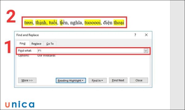 Hướng dẫn dùng dấu * để tìm ký tự