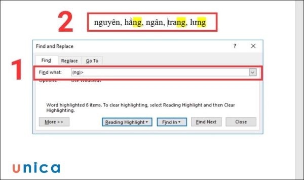 Hướng dẫn dùng dấu > để tìm ký tự