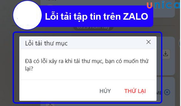 Lỗi thường gặp khi gửi file trên zalo