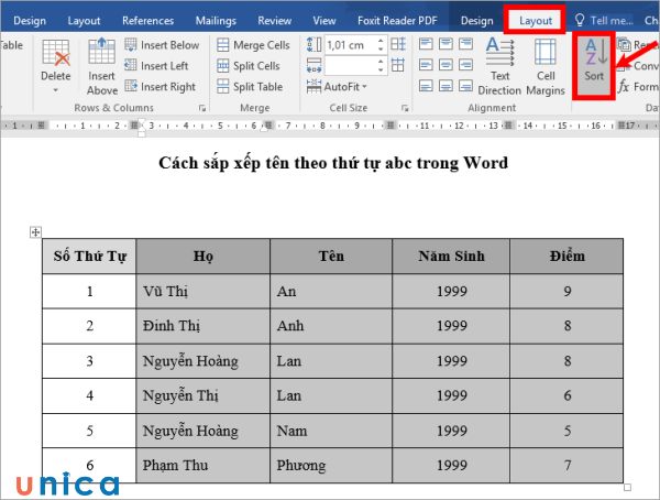 Khi bạn sắp xếp tên theo abc trong word, bạn sẽ tạo ra một thứ tự logic cho danh sách tên của mình