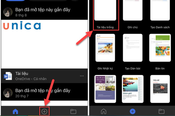 Chọn tài liệu trống