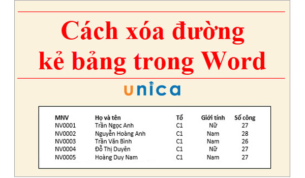 Xoá đường kẻ bảng trong word