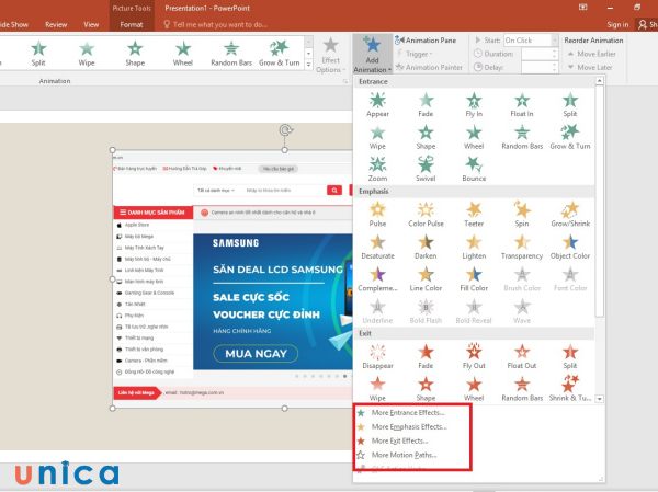 Tạo sự linh hoạt và sự chuyển động trong bản thuyết trình