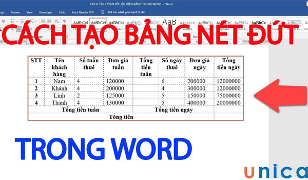 Tạo nét đứt trong word giúp tăng tính chuyên nghiệp