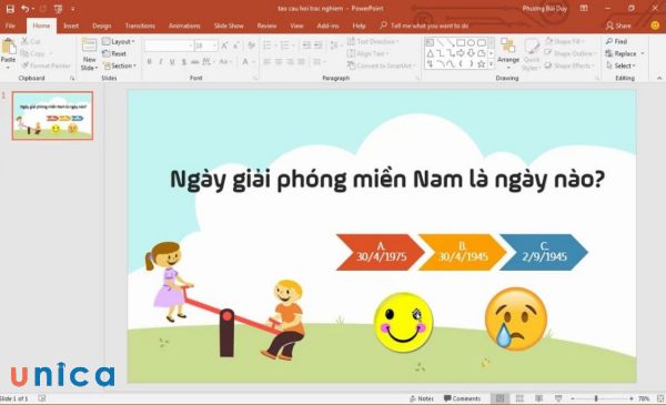 Cách làm câu hỏi trắc nghiệm powerpoint cực dễ và nhanh chóng