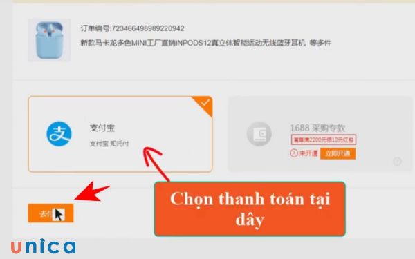 Chọn hình thức thanh toán