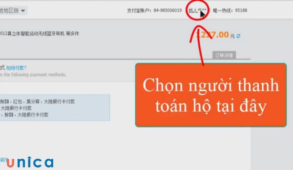 Chọn người thanh toán hộ
