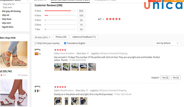 Đánh giá có đính kèm hình ảnh