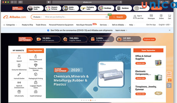 Sản phẩm trên Alibaba giá rẻ hơn so với các sàn TMĐT khác