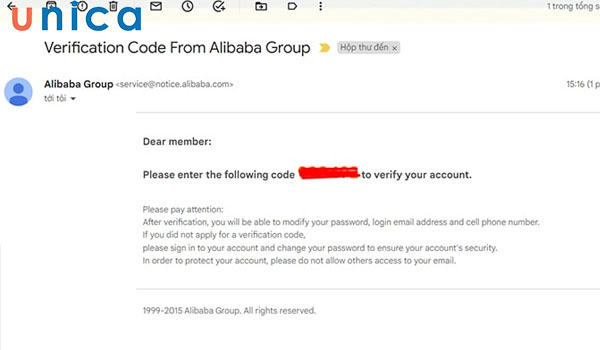 Nhận mã xác nhận qua email