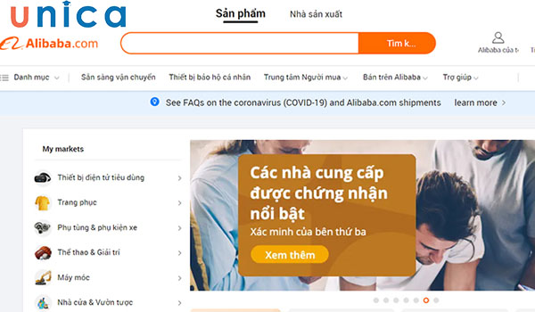 Đăng nhập vào tài khoản Alibaba