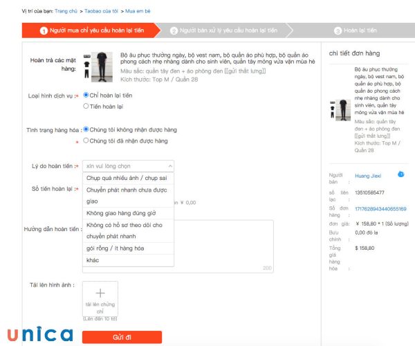 Phải có bằng chứng hoàn tiền