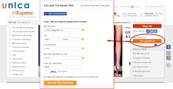Nếu không có tài khoản Aliexpress, bạn sẽ bị hệ thống nghi ngờ bất thường