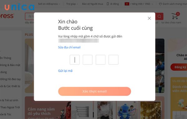 Kiểm tra Email để xác nhận đăng ký tài khoản bán hàng