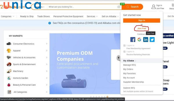Chọn John Free để đăng ký