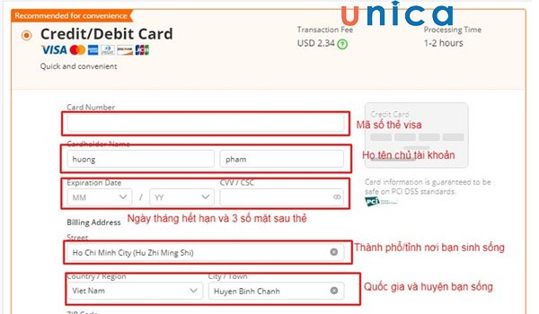 Tiến hành thanh toán đơn hàng