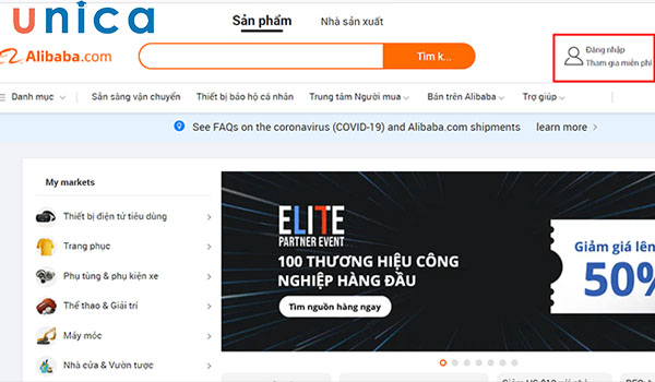Alibaba là đơn vị trung gian cung cấp thông tin nhà cung cấp
